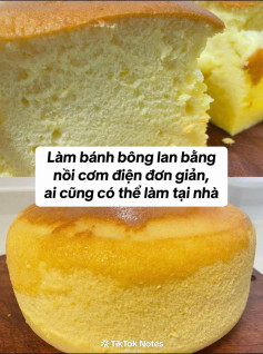 làm bánh bông lan bằng nồi cơm điện đơn giản ai cũng có thể làm.