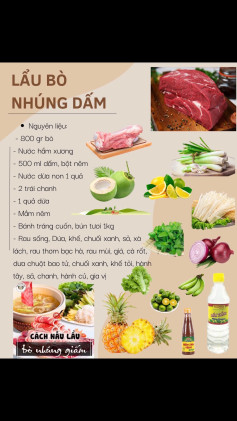 Lẩu bò nhúng dấm