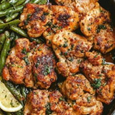 Lemon Garlic Butter Chicken and Green Beans Skillet