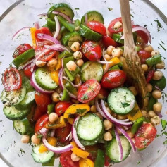 ✨🙏Mediterranean Chickpea Salad 🥬🥗enjoy this for your feast today! by foodiecrush..INGR