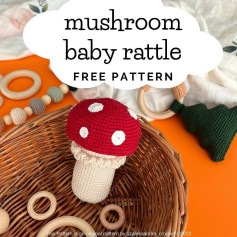 mushroom baby rattle free pattern