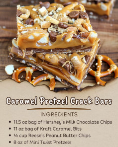 No Bake Caramel Pretzel Crack Bars