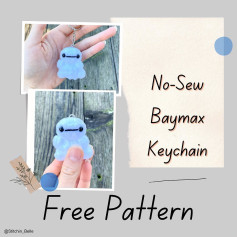 no sew baymax keychain free pattern