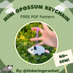 NO-SEW Mini Oscar the Opossum Keychain FREE PATTERN 🌿✨