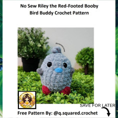 no sew riley the red footed booby bird buddy crochet pattern