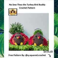 no sew theo the turkey bird buddy crochet pattern