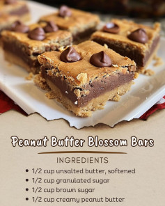 🍫 Peanut Butter Blossom Bars 🍫