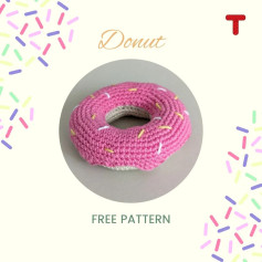 pink Donut 🥯 free pattern ☺️