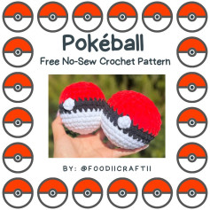 pokeball free no sew crochet pattern