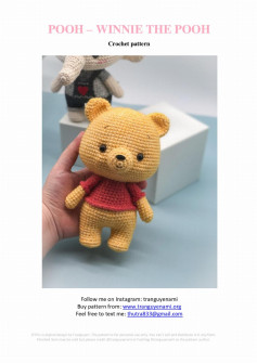 POOH – WINNIE THE POOH Crochet pattern red shirt