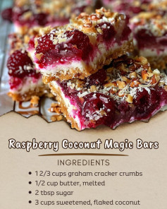 Raspberry Coconut Magic Bars