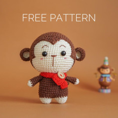 red scarf monkey crochet pattern