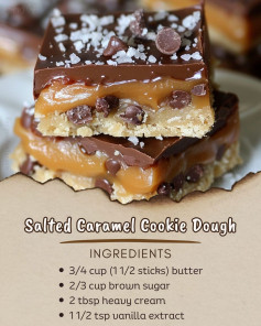 Salted Caramel Cookie Dough Billionaire Bars