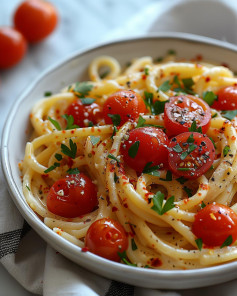 Simple Vegan Garlic & Tomato Spaghetti🍝