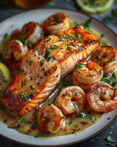 Spicy Cajun Salmon and Shrimp Delight