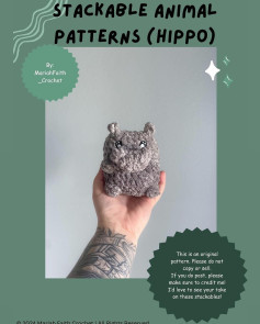 stackable animal pattern hippo