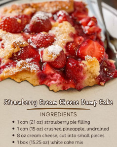 🍓 Strawberry Cream Cheese Dump Cake 🍰