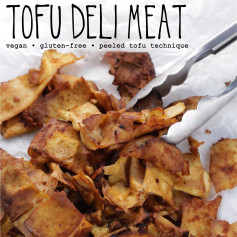 This homemade Tofu Deli Meat is chewy, crispy, smoky, and salty