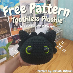 ✨Toothless Plushie Free Pattern ✨