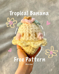 Tropical Banana Free Pattern🏝️🍌☀️🌸