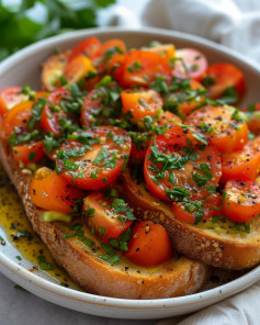 Vegan Avocado & Tomato Bruschetta