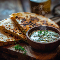 Vegan Buffalo Chickpea Quesadilla