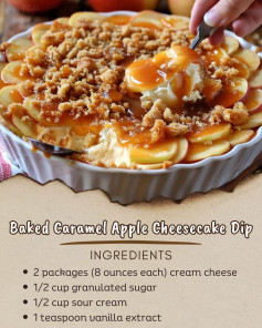 🍏 Baked Caramel Apple Cheesecake Dip 🍏