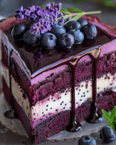 💜🍫 Blueberry Chocolate Lavender Dream Cake