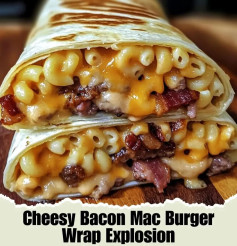 cheesy bacon mac burger wrap explosion