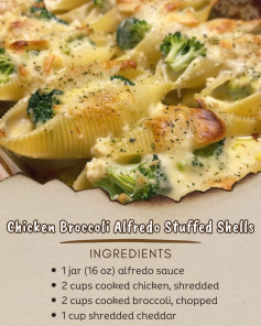 Chicken Broccoli Alfredo Stuffed Shells