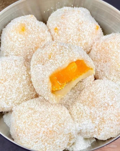 Công thức làm Bánh mochi nhân xoài thơm ngon , lạ miệng 😋