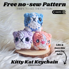 free no sew pattern kitty kat keychain