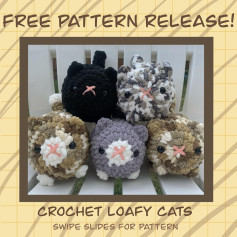 free pattern crochet loafy cats