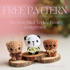 free pattern no sew mini teddy bear amigurumi