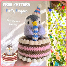 free pattern party penguin, FREE PATTERN🐧🎂 Party Penguin is ready to celebrate with all of you!🎉