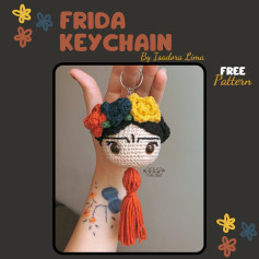 frida keychain crochet pattern