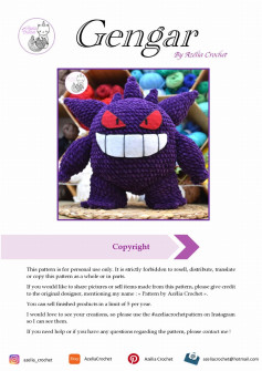 Gengar crochet pattern