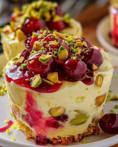 Heavenly Cherry Pistachio Cheesecake Cups