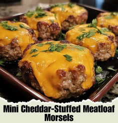 mini cheddar-stuffed meatloaf morsels