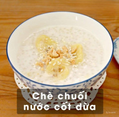 Nguyên liệu làm chè chuối nước cốt dừa cho 4 người: