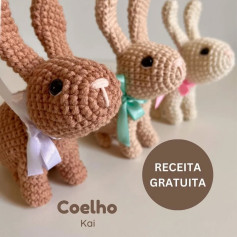 Padrão de crochê para um coelho com laço