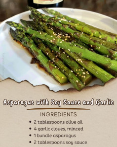 🌿 Pan Seared Asparagus with Soy Sauce and Garlic 🌿