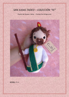 SAN JUDAS TADEO – COLECCIÓN “FE” Diseño de Roxana .Jaime. - Crochet Ro Amigurumis ALTURA