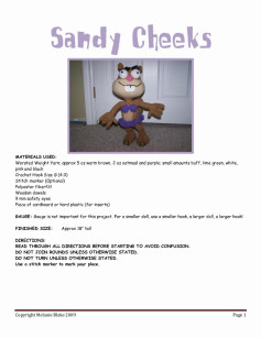 sandy cheeks crochet pattern