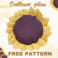 🌻 SUNFLOWER PILLOW FREE PATTERN 🌻