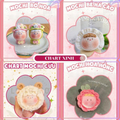 tổng hợp chart móc mochi: mochi bó hoa, mochi bé há cảo, mochi cừu, mochi hoa hồng