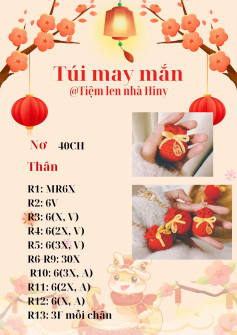 túi may mắn, quả hồ lô, mochi thần tài, rắn phát tài.