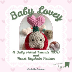 baby lovey a baby potted friends mod heart keychain pattern