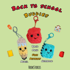 ✏️Back To School Buddies FREE PATTERNS!🎒📒