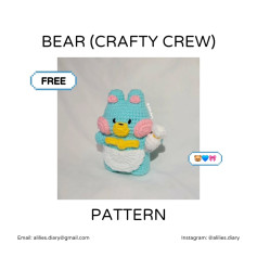 Bear from Crafty Crew Pattern (FREE) 🐻💙🎀